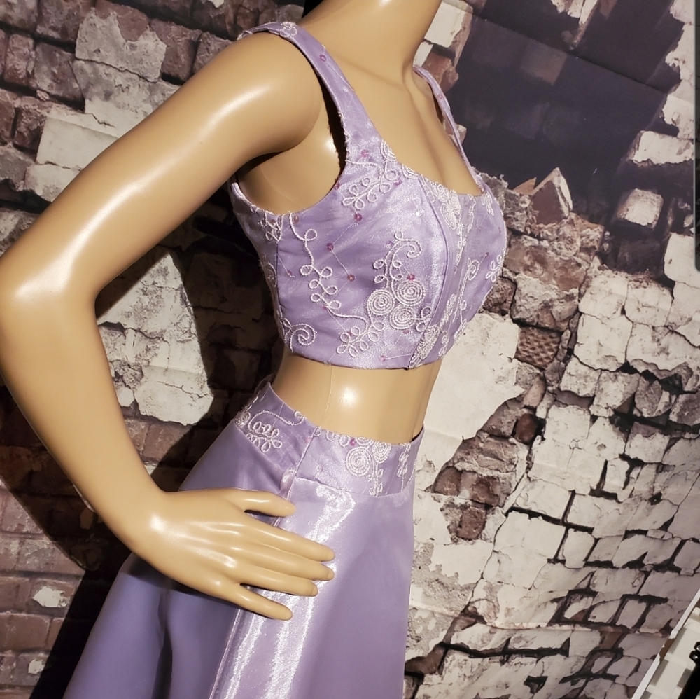 Elegant Lavender Embroidered Dress
